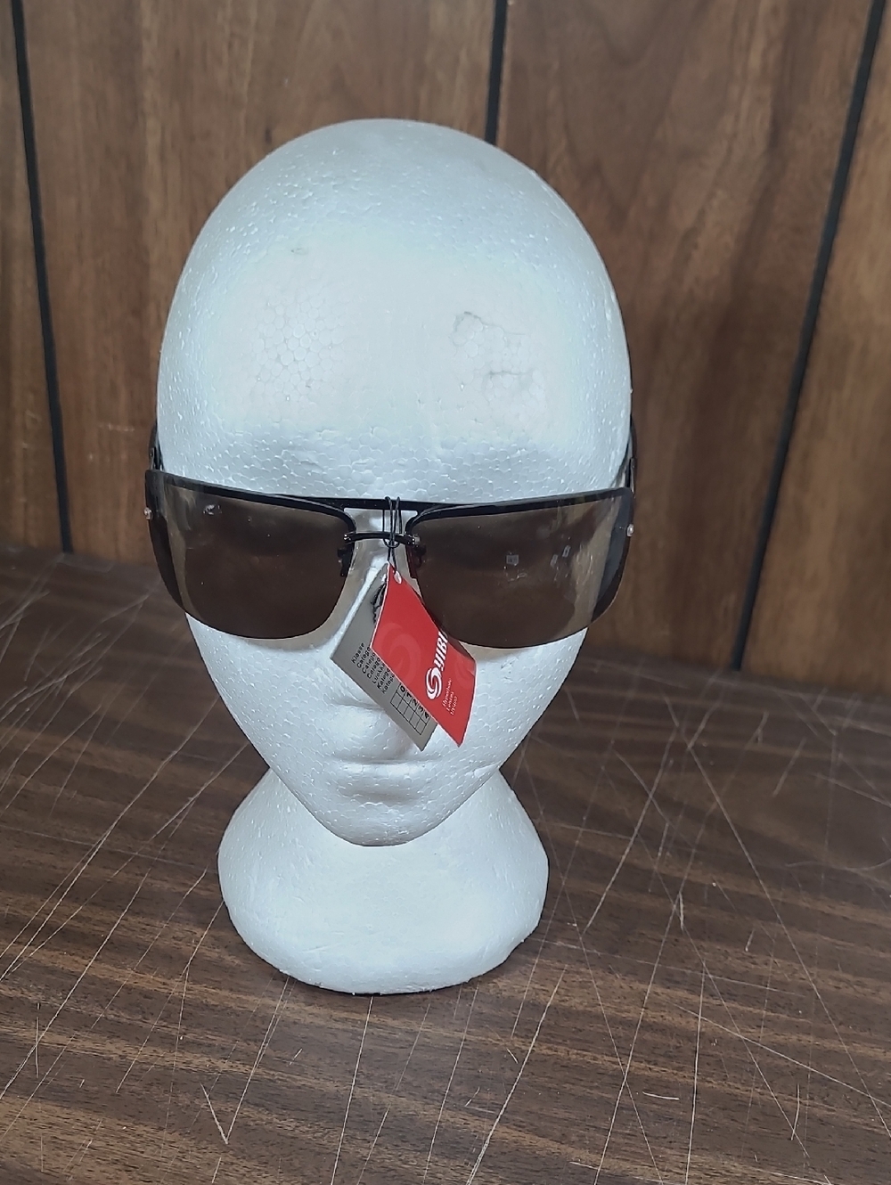 Men's Wrap Sunglasses with Brown Gradient Lenses #25
